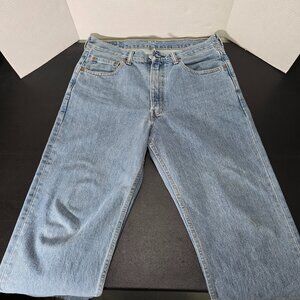 Levis 550 Jeans Mens 34x30 Light Wash Cotton Pockets Frayed Hems Relaxed Fit